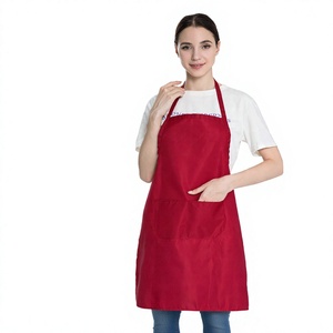 Tablier classique réutilisable et durable en polyester avec poche avant, option logo personnalisé, couleur noire, pour la vaisselle et la cuisine - Product Image 4