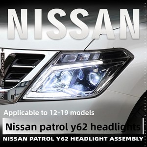 Pour Nissan Patrol Y62 2012-2019, ensemble de phares modifiés, projecteur quadruple, Bi-LED, bleu glace, clignotant dynamique DRL - Product Image 3