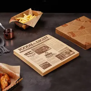 Papier sulfurisé pour épicerie avec logo personnalisé pour emballage de hamburger Papier d'emballage ciré pour sandwich en papier d'emballage alimentaire