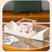 Boîte d'emballage pour gâteau en mousse personnalisée, recyclable, carrée, biodégradable, en carton blanc avec fenêtre transparente