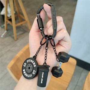 Porte-clés 3D en PVC en forme de Kettlebell, motif dessin animé, pour sport, fitness, force, décoration de sac, pendentif cadeau pour sac à dos - Product Image 1