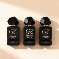 Flacon de parfum de luxe vide, noir mat, rectangulaire, flacon de parfum personnalisé avec boîte, couvercle unique, logo personnalisé