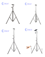 Tripod Portabel dengan Tiang Teleskopik Manual Bertenaga Mandiri dan Antena untuk Kamera PTZ, Kamera Dome CCTV, dan LED