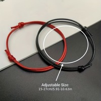 Bracelet en cordon rouge en gros pour unisexe, réglable, cordon de protection Kabbale, nylon imperméable, cordon rouge porte-bonheur du destin, amour