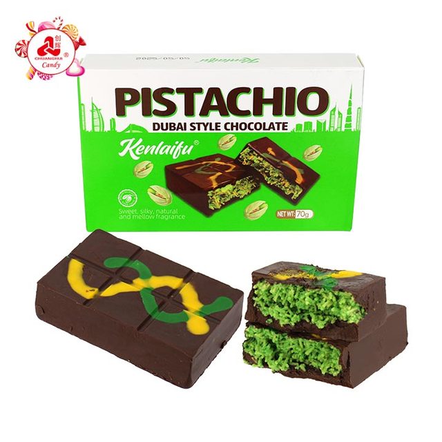 Dubai Style Choco Kataifi Chocolate with Crispy Knafeh Noodle Crushed Pistachios Filling