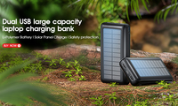 Nouveaux produits technologiques 2026, logo OEM, ODM, grande capacité portable 20000mAh, double USB avec lumière LED, banques d'alimentation solaires