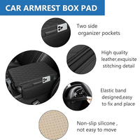 Coussin d'accoudoir universel pour voiture en cuir avec mousse à mémoire de forme, rehausseur de console centrale avec rangement multifonctionnel