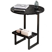 Table basse SHINING, design contemporain, base en métal durable, plateau en MDF, gain de place, style luxe léger, pour chambre à coucher.