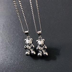 Pingente de urso vintage personalizado, pingente punk hip hop joia masculina de urso de aço inoxidável colar de 18k jóias banhadas a ouro - Product Image 1