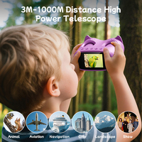 Microscopio y Telescopio 2 en 1 HD Color Morado, Regalos para Niños, Experimento Estudiantil, Lupa Científica, Herramienta Educativa de Reparación