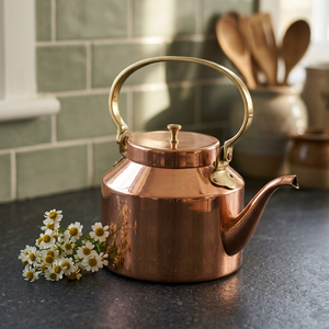 Bouilloire à thé en cuivre avec couvercle, poignée en métal, style vintage, pot à eau - Product Image 3