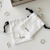 Bolsa con cordón de tela de algodón y lona con logotipo personalizado al por mayor para embalaje de perfume