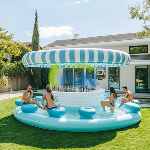 Outdoor <strong>Floating</strong> Inflatable PVC Swimming Pool <strong>Bar</strong> <strong>Tent</strong> with Seats Custom Design for Adults Garden Party Beach Backyard Events - Product Image 1