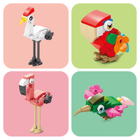 Modèles d'oiseaux en gros, figurines d'animaux, jouets de construction, animaux oiseaux, ensemble de blocs de construction, mini briques pour enfants
