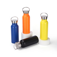 Botella de Agua Deportiva Estilo Americano Sin Plástico, Termo de Acero Inoxidable de Doble Pared con Aislamiento Térmico al Vacío