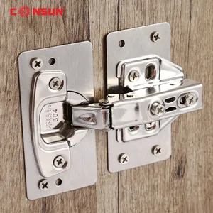 Consun Hinge Repair Plate Easy Installation Stainless Steel Repair Wooden Kitchen Cabinet Door Furniture Hinge Repair Plate