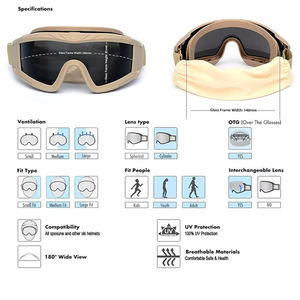 Gafas Tácticas Estándar EN166, Gafas Balísticas, Gafas de Sol para Juegos CS, Gafas de Tiro OEM, Gafas de Seguridad para Deportes al Aire Libre y Caza - Product Image 3