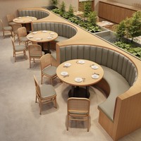 Combinaison Table-Chaise-Sofa-Canapé Moderne en Panneaux de Bois pour Restaurant, Hôtel, Café, Bar, Noodle Shop – Écologique et à Usage Commercial