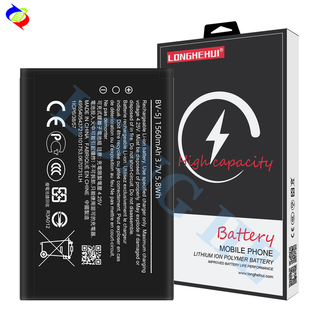 1560mAh BV-5J Li-ion Battery for Lumia 435 Dual SIM & Lumia 532 Smartphone for Nokia
