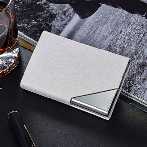 Porte-cartes multi-cartes en cuir PU et acier inoxydable pour homme/femme, porte-cartes de crédit et de visite, cadeau promotionnel d'affaires - Product Image 2