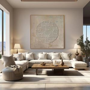 Peinture abstraite texturée beige aux tons terreux Wabi Sabi sur toile, décoration murale pour la maison et la galerie - Product Image 6