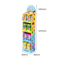 Maßgefertigtes Süßigkeiten- und Snack-Displayregal aus Karton mit Etagen, Einzelhandels-Bodenständer, OEM/ODM Süßwaren-Wellpappe-Displayständer