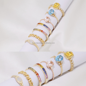 แหวนหมั้นแต่งงานแหวน Promis แหวนพลอยใน14K สีเหลืองทองเพทายล้อมรอบเครื่องประดับแหวนที่กำหนดเองผู้หญิง - Product Image 6