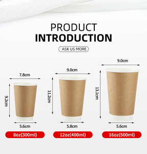 แก้วกาแฟดำแบบอาหรับ แก้วกระดาษแบบใช้แล้วทิ้ง แก้วกาแฟสองชั้นแบบนำกลับบ้าน พร้อมฝาปิด - Product Image 5