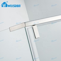 Weisdon Cabine de douche en forme de diamant avec cadre en acier inoxydable Charnières en verre trempé Cabine de douche pivotante