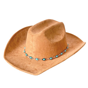 2026 New Arrival Vintage Suede Cowboy <strong>Hat</strong> with Turquoise Concho Band Unisex Outdoor - Product Image 4