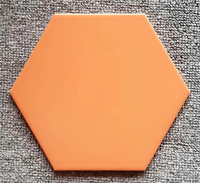 Carreaux hexagonaux orange 200x230mm en céramique mate terracotta pour balcon, cuisine, salle de bain, mur d'évier, sol, style nordique minimaliste