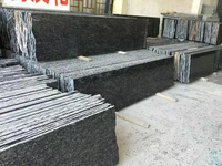 Dalles de granit bleu papillon poli naturel, carreaux de pierre bleue cristalline pour revêtements muraux extérieurs, projets de sols et de comptoirs