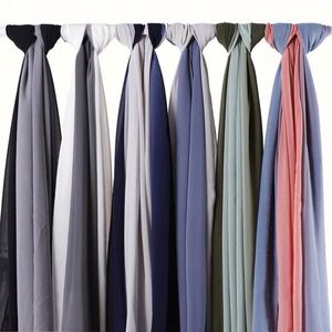 Hijab musulman en mousseline de soie plissée dégradée, style indonésien malaisien - Product Image 2