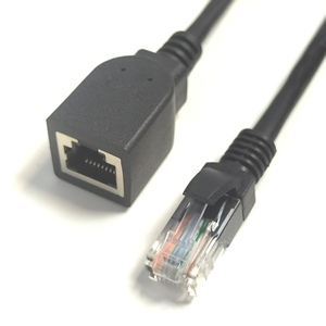 1-Meter Đen CAT5E 24AWG 4P UTP RJ45 Nam để nữ <span class=keywords><strong>Ethernet</strong></span> âm thanh/Video Cáp mở rộng - Product Image 3