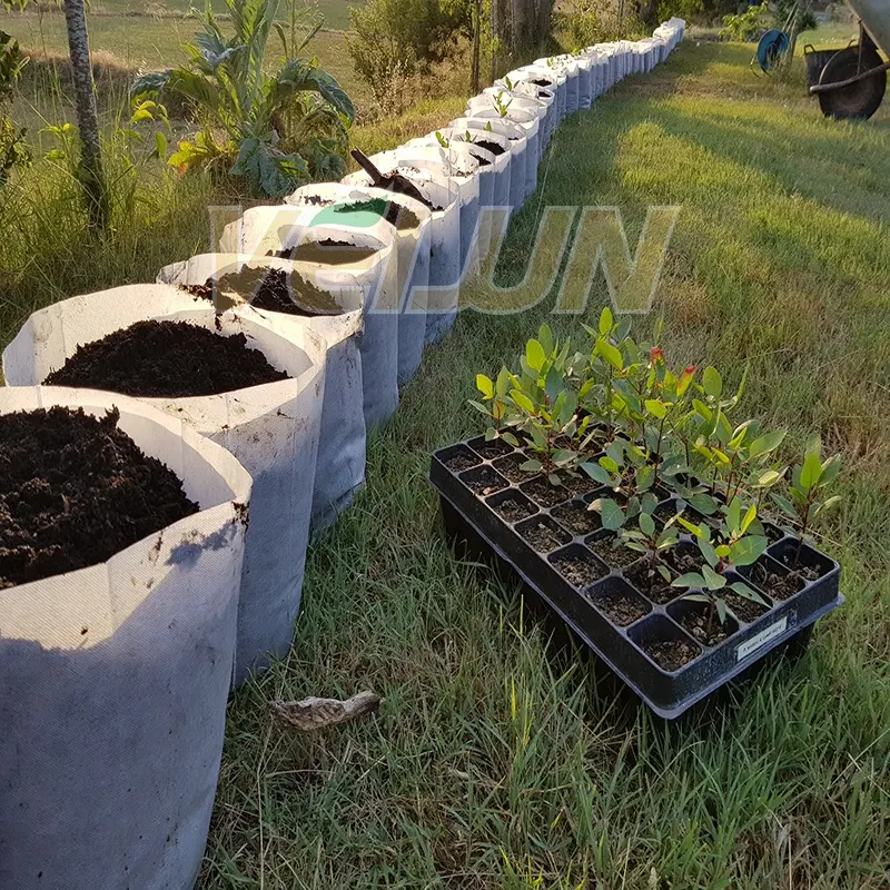 Bolsa Biodegradable y transpirable para cultivo de flores, bolsa ecológica para cultivo de árboles, maceta para guardería