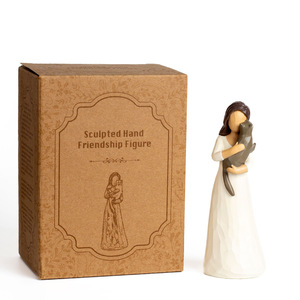 Venta al por mayor nuevo producto creativo arte artesanía resina curación figura adornos artesanías niña <span class=keywords><strong>y</strong></span> mascota <span class=keywords><strong>amistad</strong></span> estatuilla esculpida - Product Image 5