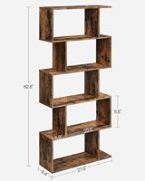 Étagère à livres robuste en bois non pliable à 5 niveaux, étagère de présentation, séparateur de pièce, autoportante, rangement décoratif pour salon