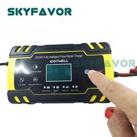 Chargeur de batterie intelligent portable 12V 24V 8A à impulsions pour batteries de voiture, camion et moto (réparation des batteries au plomb-acide)