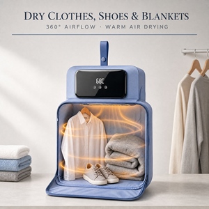Portable Fold Away Body Fits Suitcase Easily Travel Electric Clothing Dryer for Baby and Family Clothes Care Quick Dry Helper - Product Image 4