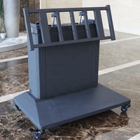 JGST Nuevo Soporte de TV Motorizado Eléctrico de Alta Gama, Moderno, Blanco y Negro, de 55-98 Pulgadas, con Base Móvil Abatible y Control Remoto