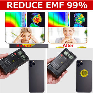 สติกเกอร์ป้องกันรังสีโทรศัพท์มือถือ 5G แบบกลมสีทอง ป้องกันคลื่นแม่เหล็กไฟฟ้า (EMF) บรรจุภัณฑ์แยกชิ้น - Product Image 2