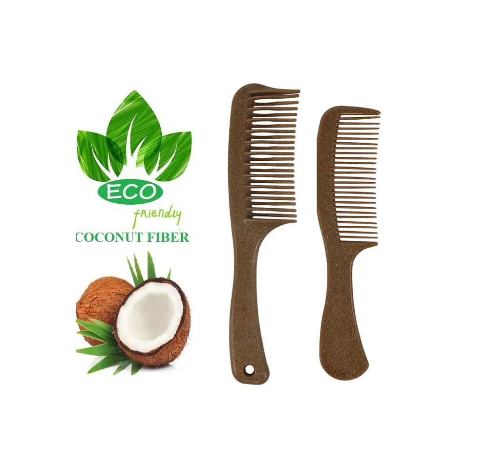Красивая биоразлагаемая расческа HEYAMO из натурального кокосового волокна, Экологически чистая щетка для распутывания волос, оригинальная расческа для распутывания волос, парикмахерская расческа