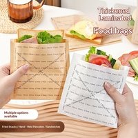 Emballage jetable pour petit-déjeuner, emballage pour sandwich, papier laminé résistant à la graisse, emballage triangulaire pour hamburger, motif ours de dessin animé