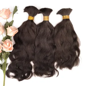 Wholesale Top Quality Fast Shipping Brazilian Raw Hair Double Drawn Natural Wave Bulk Human Hair