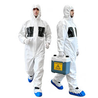Combinaison de protection jetable Hubei Haixin avec dosimètre intégré et fenêtre de visualisation, tenue de protection chimique, vente en gros