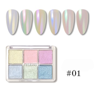 Wholesales 6 Color Gold And Silver Solid <b>Magic</b> Mirror Chrome Powder Nail Salon Diy Powder Eye Shadow Palette - Product Image 2