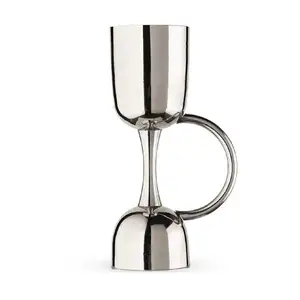 Sinowin Hot Selling Premium Luxury Double Sided Stainless Steel Measure Jigger Wine Jigger with handle