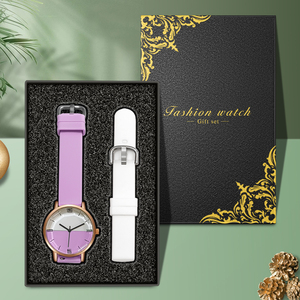 WJ-11298 vente en gros 2023 cadeaux de noël ensemble poignet montres à Quartz saint <span class=keywords><strong>valentin</strong></span> femmes montres en cuir boîtes ensemble - Product Image 4