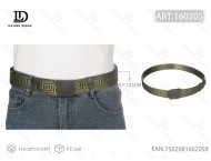 Cintura da uomo in tessuto con fibbia in plastica, 4,0 cm x 125 cm, verde militare, stile casual - Product Image 1