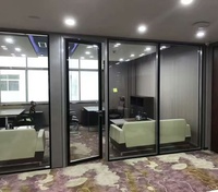 Cloison en verre à double vitrage fixe pour l'intérieur des bureaux, cloison en verre, cloison de séparation, décoration, très populaire